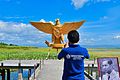 Patung Garuda di dermaga Museum Pendaratan Presiden Soekarno, Danau Limboto