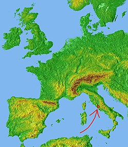 Elhelyezkedése Róma térképén