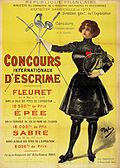 Un des posters édités à l'occasion des Jeux olympiques de Paris de 1900. Il est présenté par la CIO comme le poster officiel de ces Jeux olympiques.