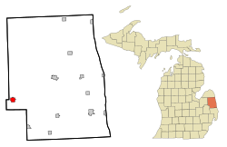 Location of Marlette, Michigan