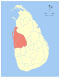 Peta yang menunjukkan luasnya Provinsi Barat Laut di Sri Lanka