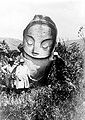 Watu Molindo ("the entertainer stone"), one of the megaliths in Bada Valley, Central Sulawesi, Indonesia, usually found near megalithic stone vats known as kalamba.[217]