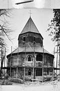 La chapelle Saint-Nicolas, pendant sa restauration, en 1957.