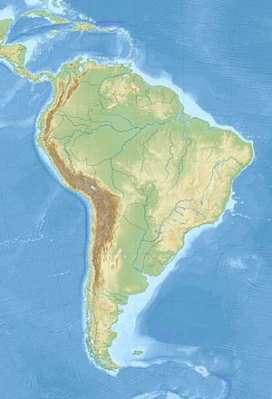 ネバド・デル・ウイラの位置（南アメリカ内）