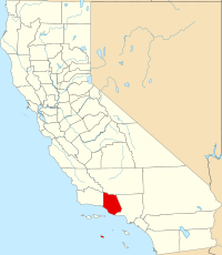 Map of California highlighting Ventura County