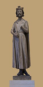 Статуя на Хилдеберт I, абатство „Сен Жермен дьо Пре“ (1239 – 1244), сега Лувър.