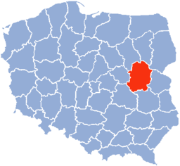 Vojvodskapet Siedlces läge i Polen.