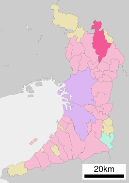 Situering van Takatsuki in de prefectuur Osaka