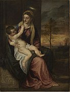 Madonna and Child in an Evening Landscape between 1562 and 1565 date QS:P,+1562-00-00T00:00:00Z/8,P1319,+1562-00-00T00:00:00Z/9,P1326,+1565-00-00T00:00:00Z/9