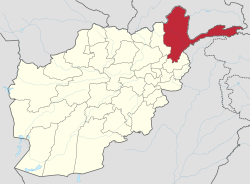 巴達山省喺阿富汗嘅位置