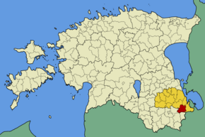 Harta comunei Orava în cadrul Estoniei