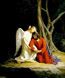 מלאך מנחם את ישו, ציור של קרל היינריך בלוך