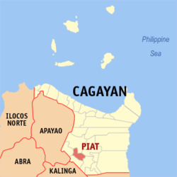 Map of Cagayan with Piat highlighted