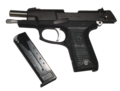 P89 with slide locked back and magazine removed