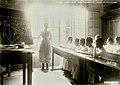 Girls study maths in colonial school (Ecole Normale d'Institutrices)