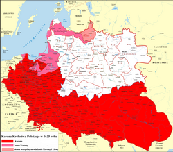 王冠領與波蘭立陶宛的位置，1635年