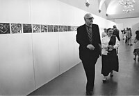 Vernisáž výstavy "John Hejduk – Práce", Pražský hrad, Míčovna, 4. září 1991 – John Hejduk, Kim Shkapich