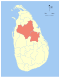 Peta yang menunjukkan luasnya Provinsi Tengah Utara di Sri Lanka