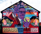 A mural in Ardoyne, Belfast, Northern Ireland featuring Malcolm X