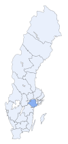 Södermanlands läns läge i Sverige.