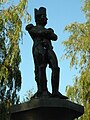 Waterloo (Belgium), Fine bronze Napoléon statue standing next of the "Bivouac de l'Empereur" inn.