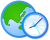 ภาพกราฟิกแสดงลูกโลกและนาฬิกา