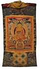 Bhutanese Drukpa appliqué Buddhist lineage thangka with Gautama Buddha in center, 19th century, Rubin Museum of Art