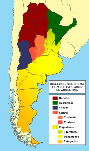 Dialectes del castellà parlats a l'Argentina, segons Berta Elena Vidal de Battini.[21]