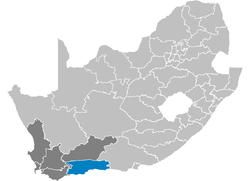 Karte de Sud Afrika montra Eden in West Kabe