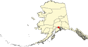 Map of Alaska highlighting Anchorage