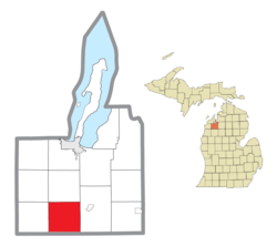 Location within Grand Traverse County