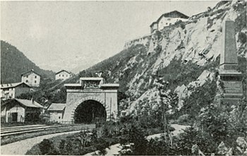 Portal leste do Túnel Arlberg c.1898