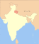 Thumbnail map of India with Uttarakhand highlighted