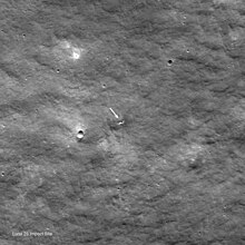 Вероятное место падения «Луны-25». Съёмка Lunar Reconnaissance Orbiter, кадр M1447547309R от 24 августа 2023 года.