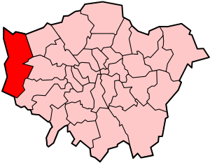 Лондонский боро Хиллингдон на карте