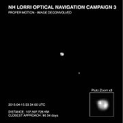 冥王星和冥衛一。冥王星上可能存在極冠（2015年4月）[155]