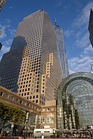 American Express Tower, Winter Garden Atrium en het One World Trade Center, augustus 2017