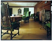 Interior of the early colonial home of John Wentworth, lieutenant governor of New Hampshire