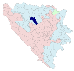 محل قرار گرفتن شهر کوتور واروس روی نقشه بوسنی و هرزگوین