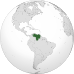 Map showing Venezuela