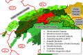 Центральна частина Західніх Бескидів, позначено червоним (G)