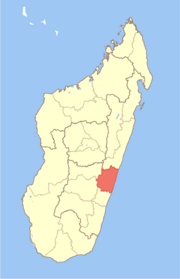 瓦图瓦维大区在马达加斯加的位置