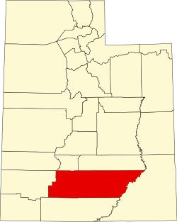 map of Utah highlighting Garfield County