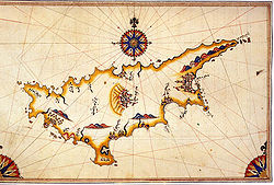 Кіпр на карті моряка Османської імперії Пірі Рейса