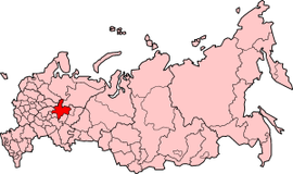 Poloha Kirovskej oblasti na mape Ruskej federácie
