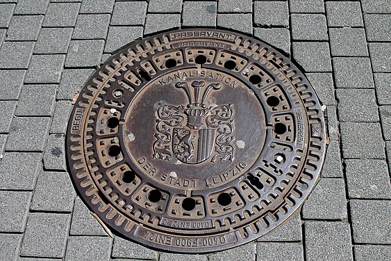 Manhole cover in Leipzig, Germany.