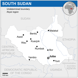 South Sudan के लोकेशन