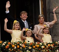Willem-Alexander, Maxima and their daughters 2013.jpg