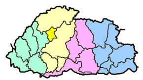 Poziția localității Punakha