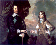 Carlo I d'Inghilterra e suo figlio, il futuro Giacomo II d'Inghilterra, del Casato degli Stuart.